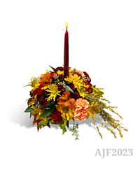 festive fall centerpiece thanksgiving dinner candle